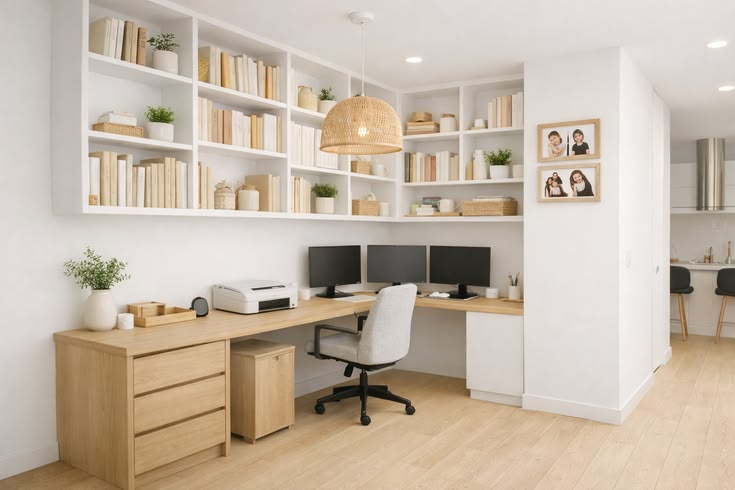 Estantería ordenada con cajas y objetos organizados